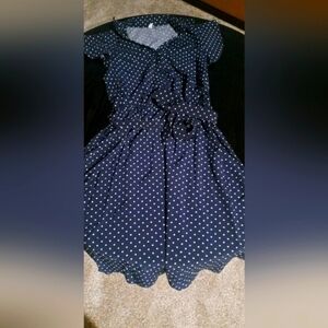 Navy Polka Dot Dress